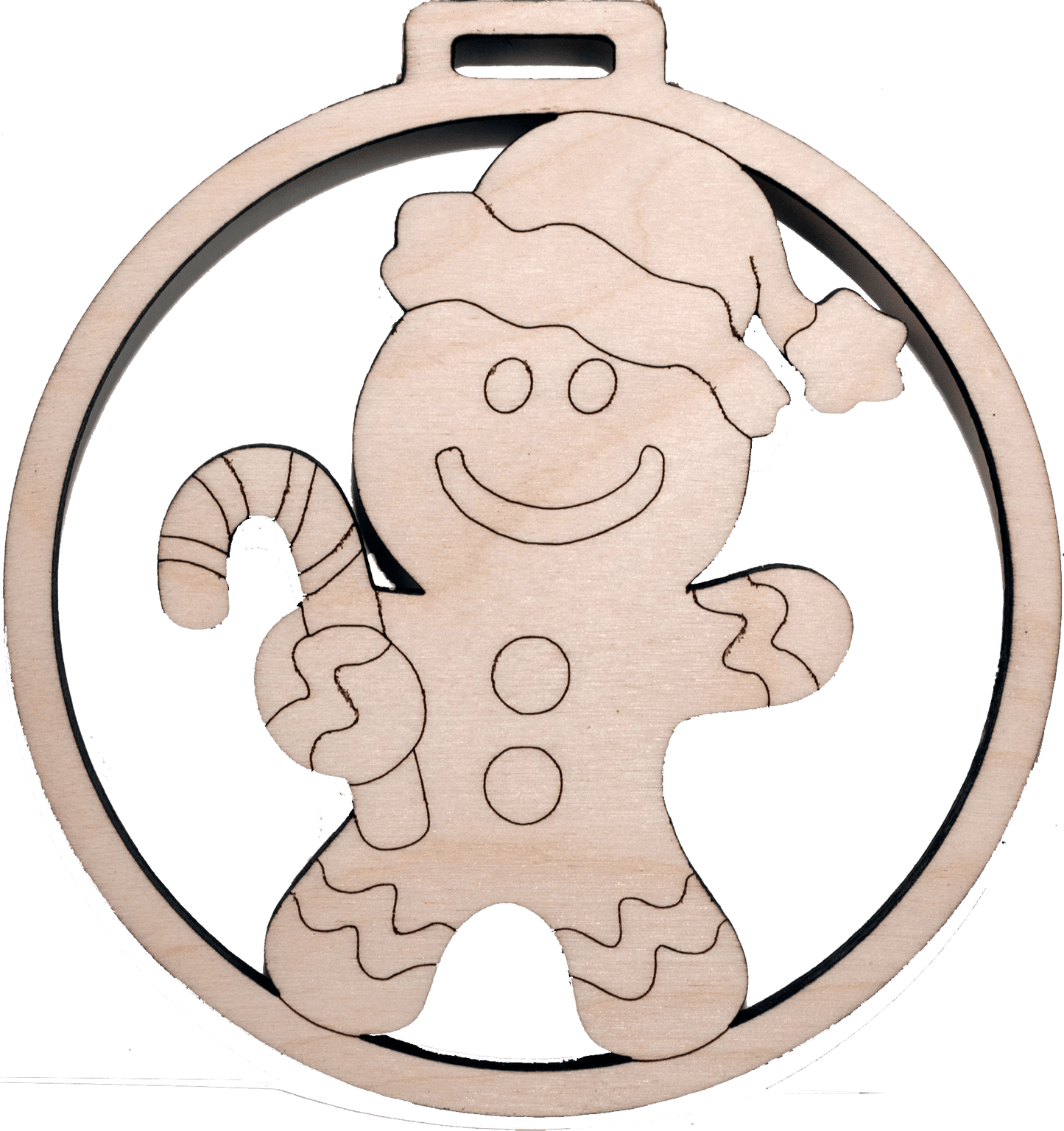 5" Round Gingerbread Man 2 - Bucktooth Designs