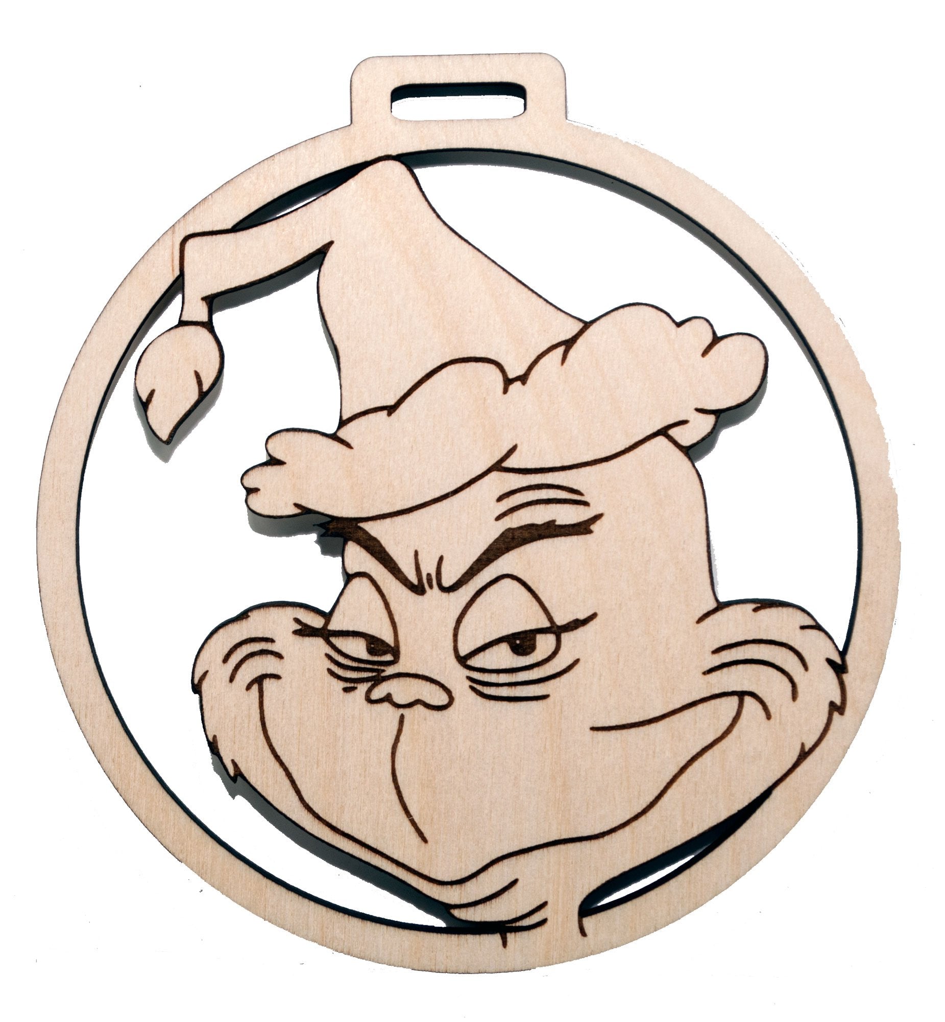 Round Grinch Face 1-Deep Lines - Large - Bucktooth Designs