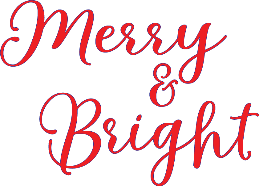 Merry & Bright Word cutout - Bucktooth Designs