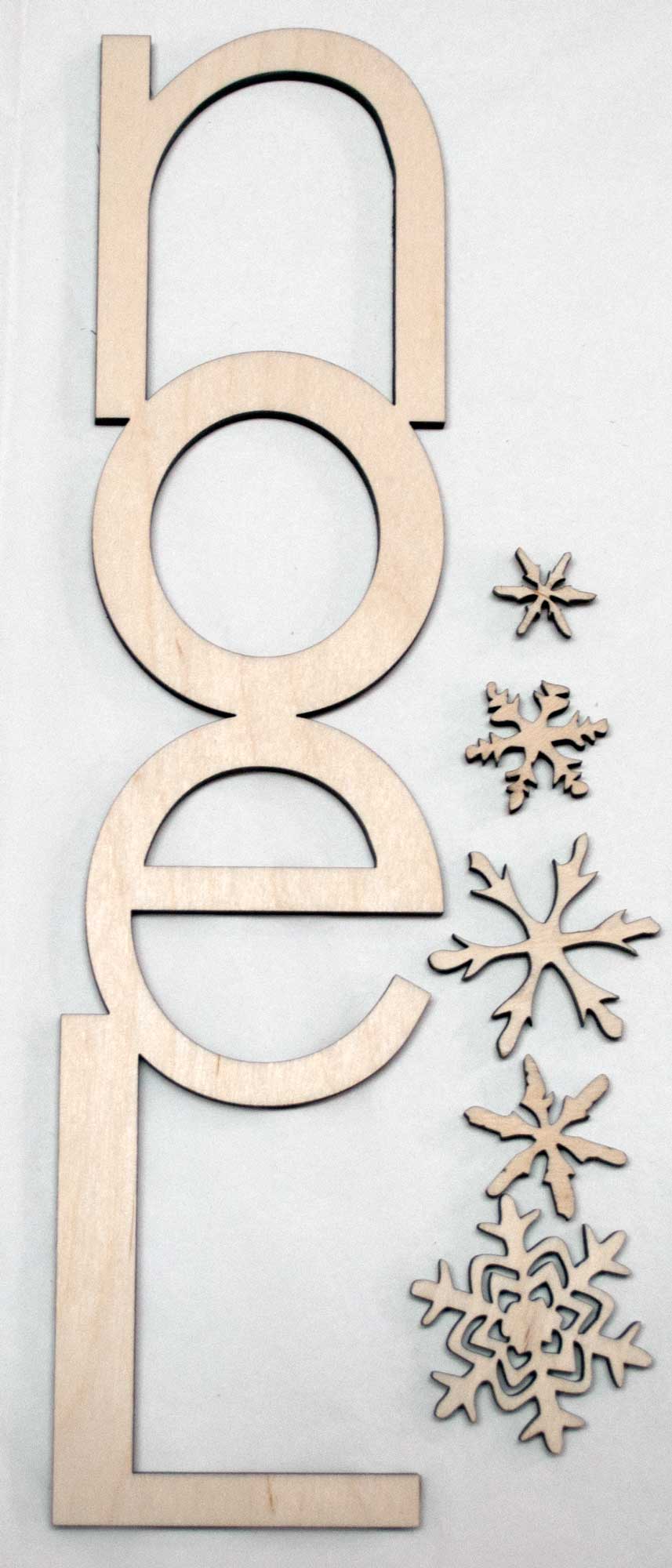 Vertical Noel with Snow Flakes - Bucktooth Designs
