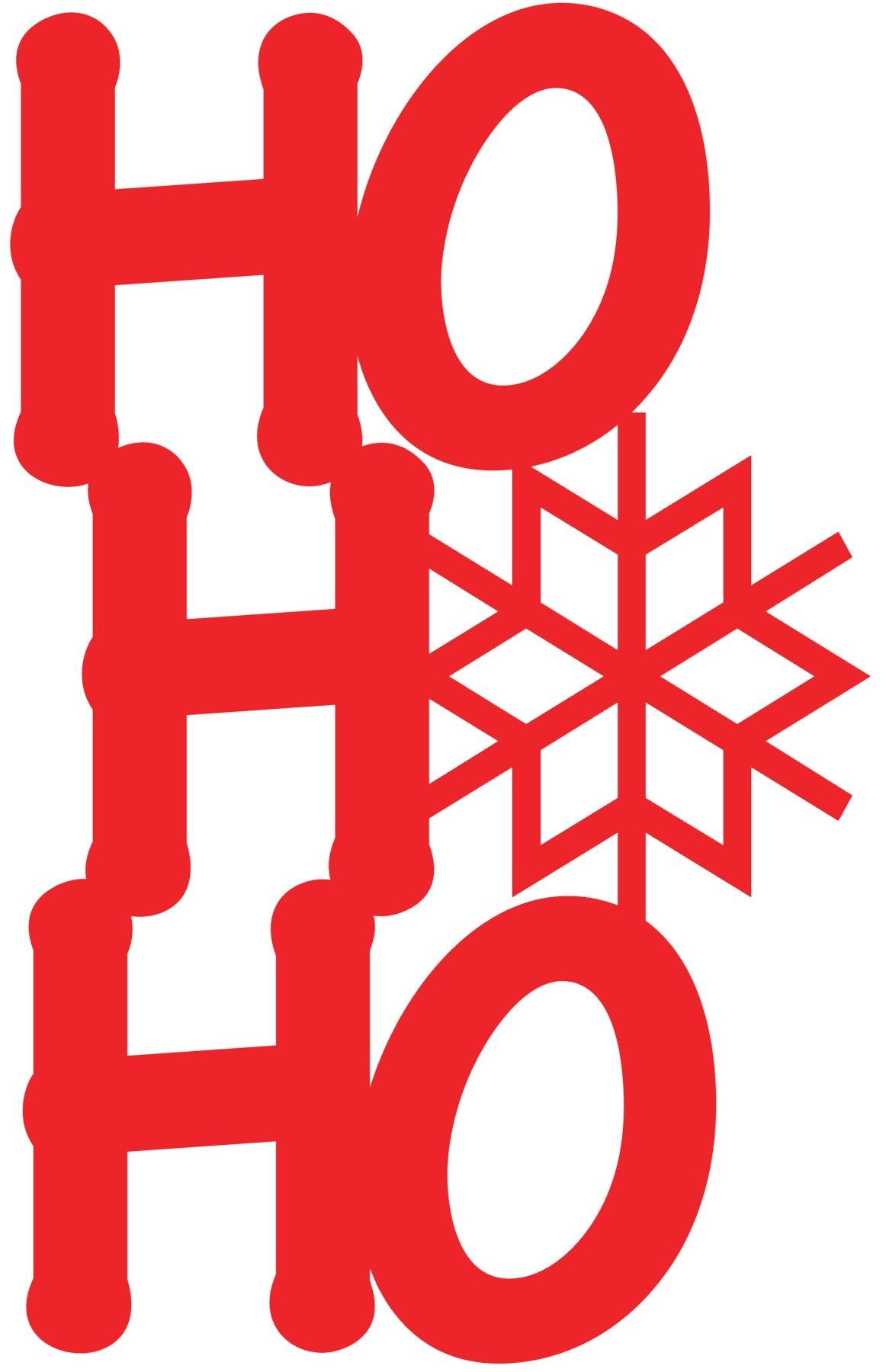 HO HO HO with Snow FLake - Bucktooth Designs