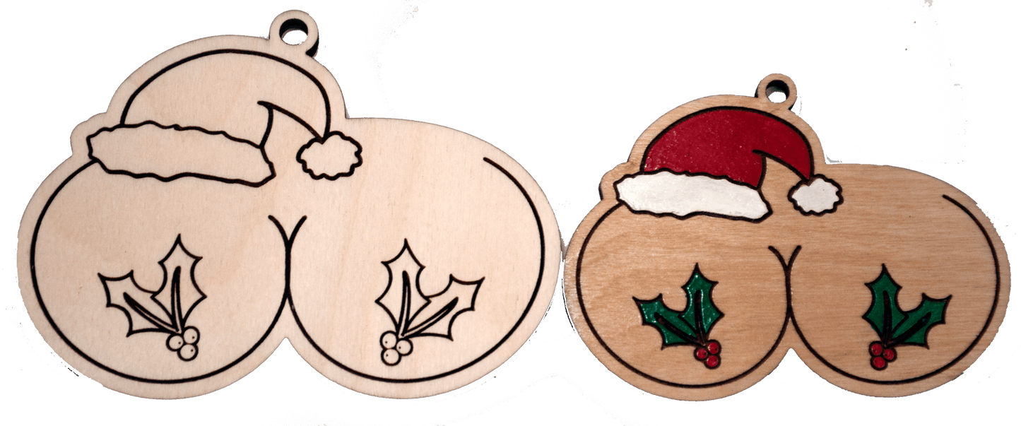 Naughty Christmas Ornament - The Girls and Holly - Bucktooth Designs