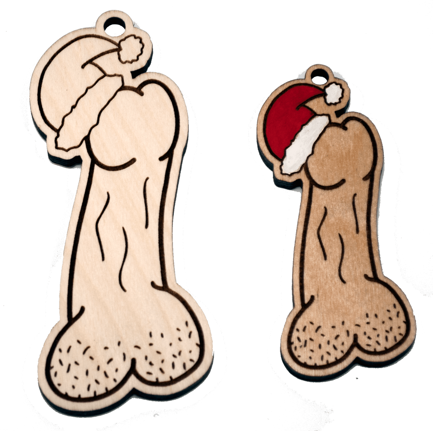 Naughty Christmas Ornament - Penis with Santa Hat - Bucktooth Designs
