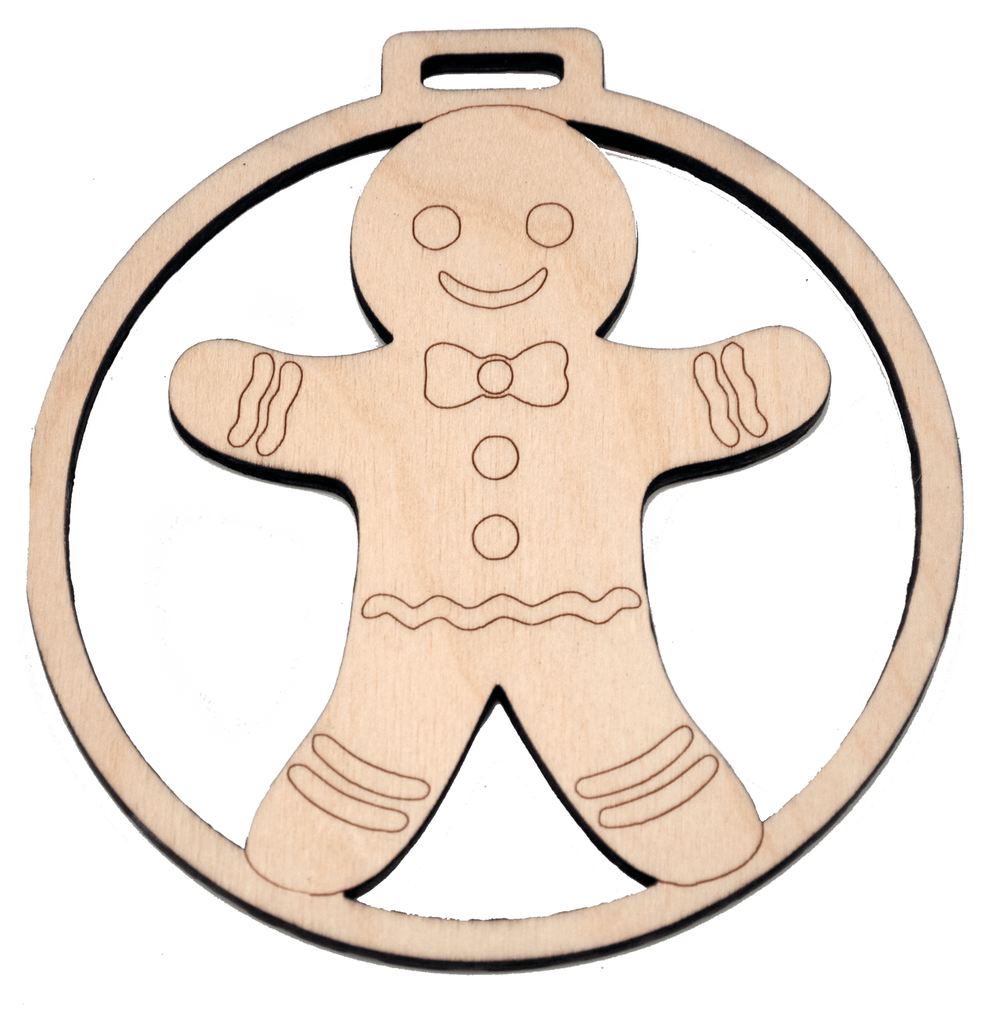 5" Round Gingerbread man 1 - Bucktooth Designs