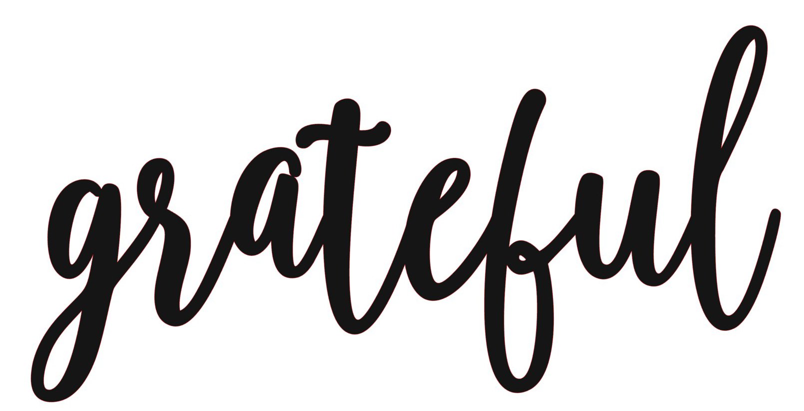 grateful word cutout - Bucktooth Designs
