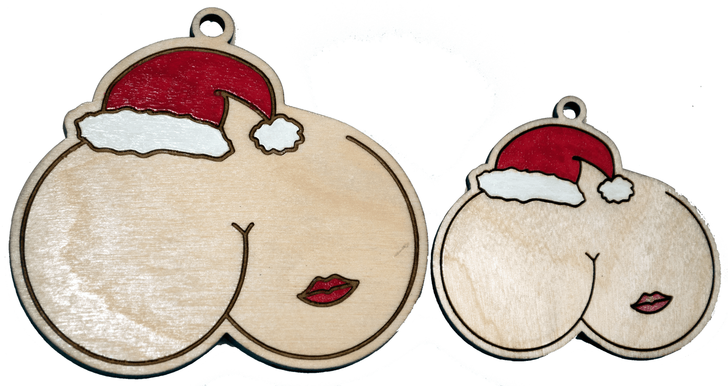 Naughty Christmas Ornament - Kiss A** - Bucktooth Designs