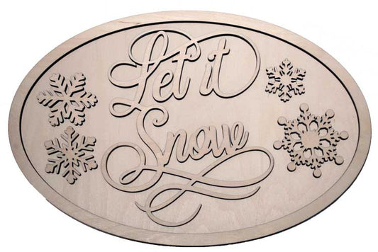 Let it snow with snow flakes - oval package