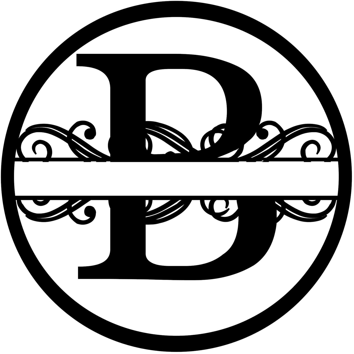 Ornate Monogram with Name in Center - Bucktooth Designs